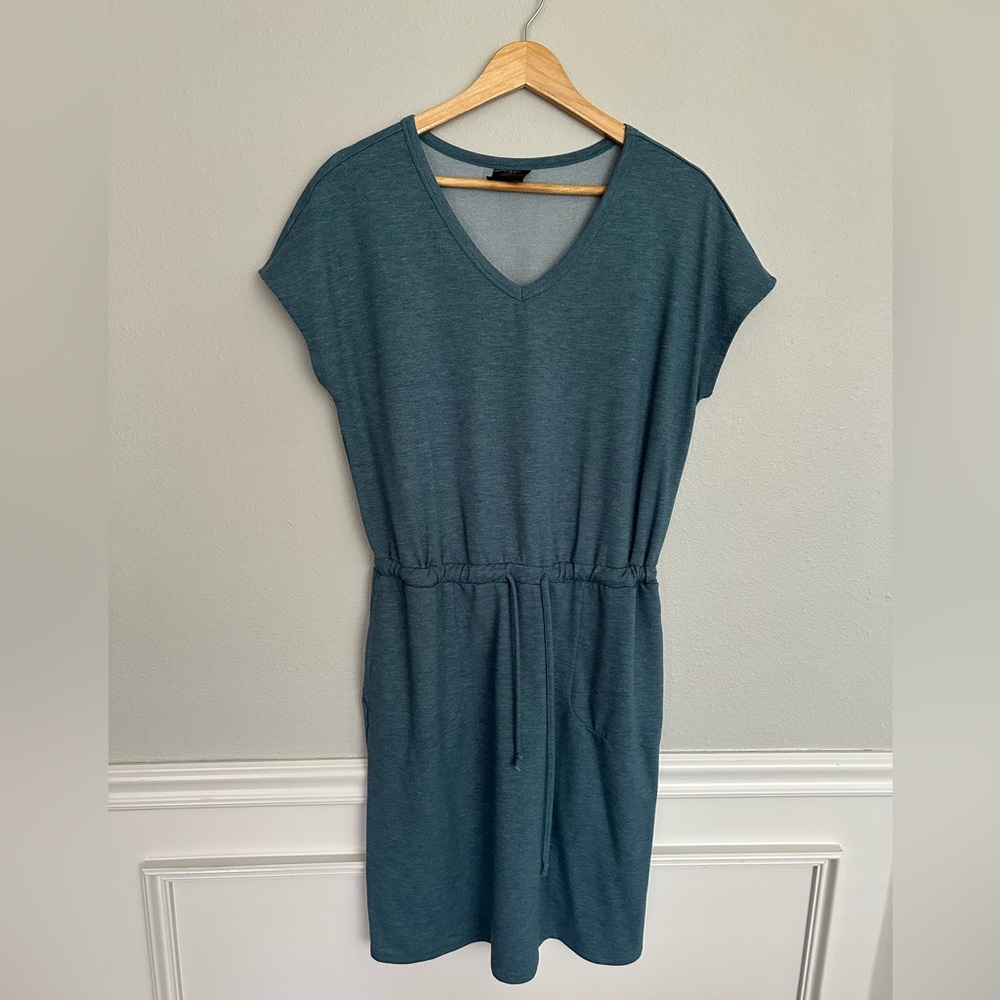 Women’s Casual 32 Degrees Teal V-Neck Cinch Waist Dress